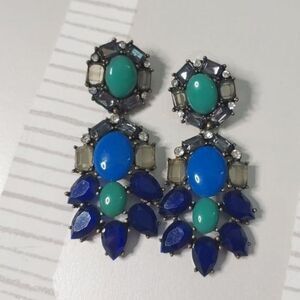 Turquoise & Navy Statement Earrings